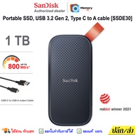 SANDISK external SSD 1TB/2TB (800MB/s) (E30) USB3.2 Gen2 external harddisk hdd NVMe ฮาร์ดดิสก์ for โทรศัพท์ ipad PC PS5 PS4 portable SSD พกพา ของแท้