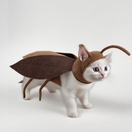 Pet Costume for Cats & Dogs, Cockroach-Themed Jumpsuit with Antennae, Cute & Silly Outfit for Hallow