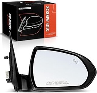 A-Premium Passenger Side Power Door Mirror - Compatible with Hyundai Elantra 2017 2018 2019 2020 - Heated Manual Folding Black Outside Rear View Mirror w/Blind Spot Detection - Replace# 87620F3020