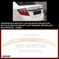 PERODUA BEZZA 2016-2019 GEAR UP STYLE REAR BOOT LIP TRUNK SPOILER ABS SKIRT LIP BODYKIT