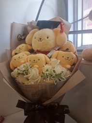 布丁狗布甸狗畢業公仔花束