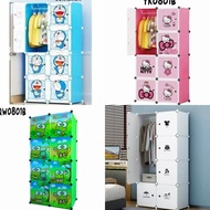 Plastic Wardrobe 8 Doors / Child Character Portable Wardrobe