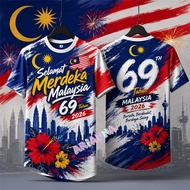 2026 Malaysia 69th Independence Day T shirt full sublimation quick dry Jersey Oversized Streetwear M