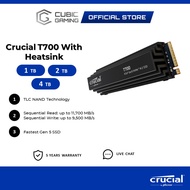 Crucial T700 With Heatsink/Non-Heatsink PCIe Gen5 NVMe M.2 Portable Internal Solid State Drive SSD (