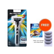 MAX Precisa Speed3 Men's Shaving Razor Handle with 1 Razor Blade (FREE 4 Razor Blade)