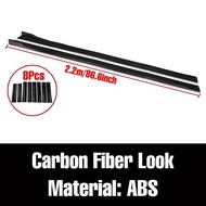 New 8pcs 2.2m Car Side Skirt Extension Splitter Winglet Side Wing Bumper Lip For BMW F10 5 Series 53
