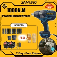 SANTINO 1000N.M Brushless Impact Wrench Cordless Heavy Duty Torque Wrench 8Ah Battery For Car Repair