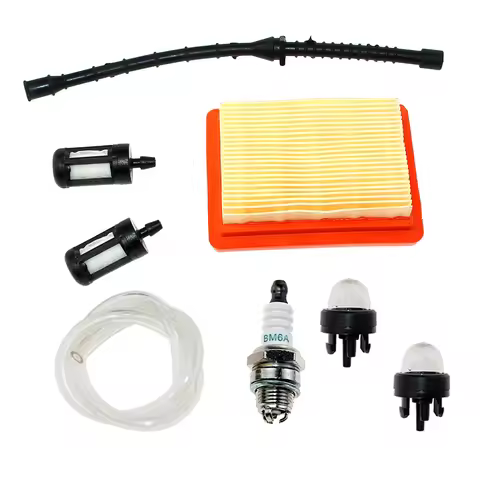 Air Filter Kit With Hose Spark Plug Fuel Pump Fit For Stihl BT120 BT121 FR350 FR480 FS120 FS200 FS25