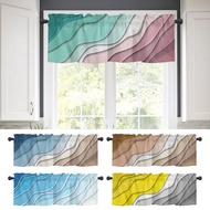 Gradient Color Valance Valance Short Curtain Ocean Wave Gradient Valance Window Treatment for Kitchen Bathroom Bedroom Sunshade Decor with Rod Pocket Perfect for Homes
