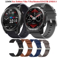 22mm Leather Watch Straps For Zeblaze Vibe 7 Pro Stratos 2/3 Beyond GTR 2 Btalk 2 Lite Wristband Swim Watchband Bracelet