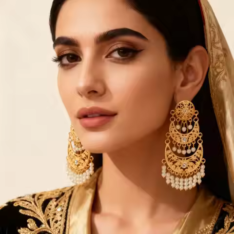 Hot selling gold plated moon shape dangling earrings fo women middle east chic eardrop arabic weddin