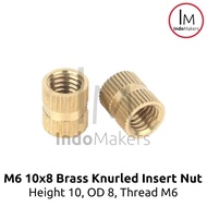 M6 10x8 Brass Insert Nut Brass Hot Melt Nut Thread M6/ M6 Thread/