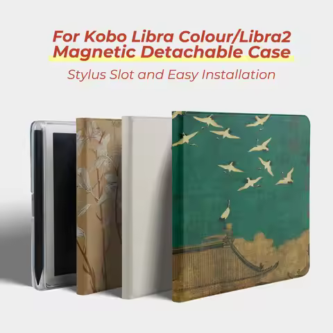 Twosheep suit for Kobo Libra Colour Kobo Libra2 Magnetic Detachable Case Cover with Stylus Slot Clea