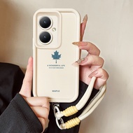 เคสสําห VIVO Y27 Y36 4G Y36 5G Y27 5G Y77T Y27s Y35 Y35+ 5G เคสโทรศัพท์ใบเมเปิลซิลิโคนสายคล้องกันกระ