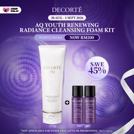 [9.9 Pre-Sale 20th Aug - 5 Sept 2026] DECORTÉ AQ Youth Renewing Radiance Cleansing Foam Kit 125gm