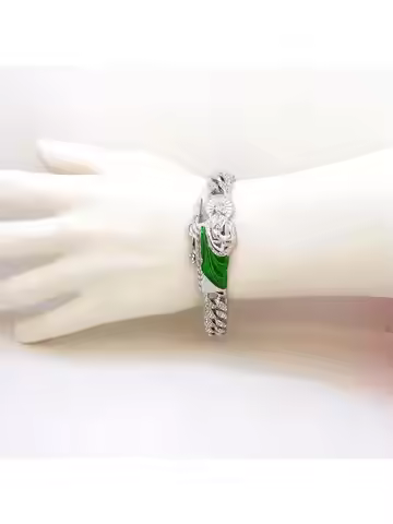 1 Piece St Jude Silver Plated Bracelet Rhinestone Silver Men's Jewellery Bracelet Religious Jeweller