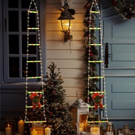 Santa Claus Climbing Ladder LED Hanging Christmas Lights Outdoor Waterproof Eaves Decoration Colorfu