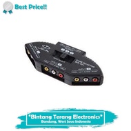 Splitter Box + RCA Audio Video Cable AV Switcher 3 Input 1 Output Newest BTE
