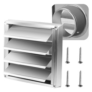 Metal Dryer Vent Cover with Metal Mesh ScreenOutdoor Stainless Steel Louvered Vent Cover for Easy In
