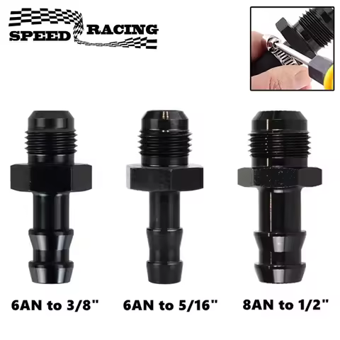 6AN Flare to 3/8" or to 5/16" Hose Barb Adapter Fittings, Aluminum Fuel Line Male 8AN to 1/2" Push O