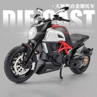 1:12 Ducati DIAVEL Carbon Red Die Cast Vehicles Collectible Hobbies Sound and light Motorcycle Model