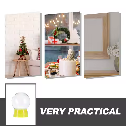 6Pcs Empty Snow Globe Set 270Ml Transparent Plastic DIY Craft Kit for Custom Decorations Holiday Orn