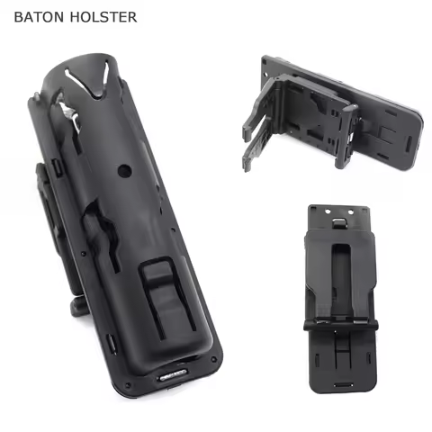 MOLLE Baton Holster 360 Degree Rotation Baton Holder Flashlight Holder Pepper Spray Pouch for Duty B