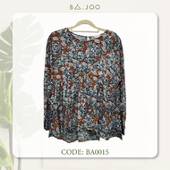 BA.JOO Thirft | Bundle | Preloved Casual Women Blouse Leaf White Orange BA0015