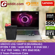 LENOVO LOQ 15AHP10 83JG006LMJ GAMING LAPTOP (RYZEN 7 25016GB512GB SSD15.6" FHD 144HzRTX 5060 8GBWIN1