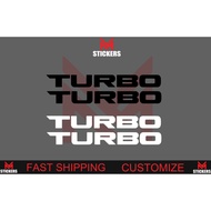 2 PCS TURBO SIDE STICKER HONDA CIVIC FC TCP TC TYPE R FK8 VTEC TURBO