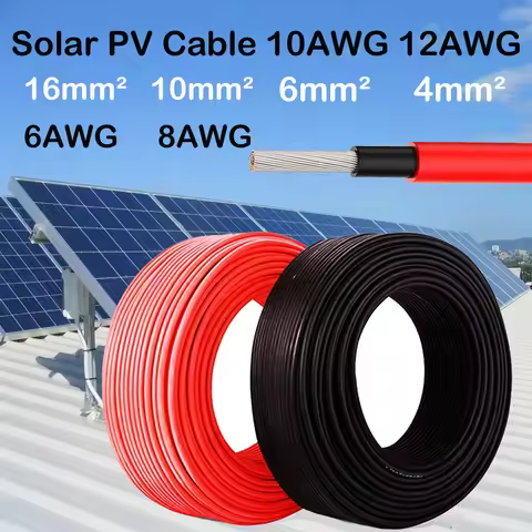 4mm2 6mm2 10mm2 16mm2 12AWG 10AWG 8AWG 6AWG Solar Cable Photovoltaic Wire Tinned Copper Solar Cable 