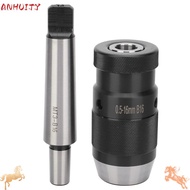 ANHUITYJ Keyless Drill Chuck, B16 0.5 16mm Morse Taper MT3 Quick Release Drill Chuck, Durable Tapere