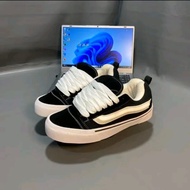 Sepatu Vans Knu Skool Black And White Sneaker Gemuk Pria Dan Wanita Casual