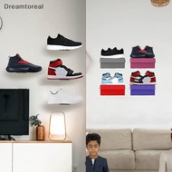 [DMT] 6Pcs Clear Floating Sneaker Shelves Wall Mounted Shoe Display Stand Transparent Shoe Ras For B