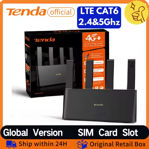 Tenda 4G08 4G+ Router AC1200 CAT6 LTE Router 2.4G&5Ghz SIM Card slot Hotspot WiFi Router Modem Home 