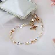 【法式串珠】心月珍珠串珠腕繩 手機腕繩 手機短掛繩 生日禮物