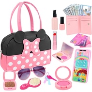 Pretend Play Purse for Little Girls, Toddler Purse with Pretend Makeup Toys for Toddlers, Princess P