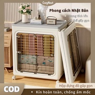 Japanese Style Plastic Bin with Wheels 70L&150L – Clothes and Toy Storage Box with Dust and Moisture