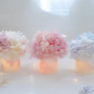 迷你版繡球花蠟燭LED燈/夜燈 (暖白光中版) 居家擺設 保鮮花