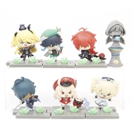 7PCS Genshin Impact Account Battlefield Heroes Theme Series Blind Box Kawaii Action Figures  In Stock New Arrival