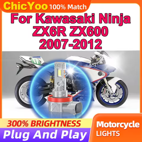 H11 LED Motorcycle Front Light 20000LM High Power Moto Headlamp For Kawasaki Ninja ZX6R ZX600 2007 2