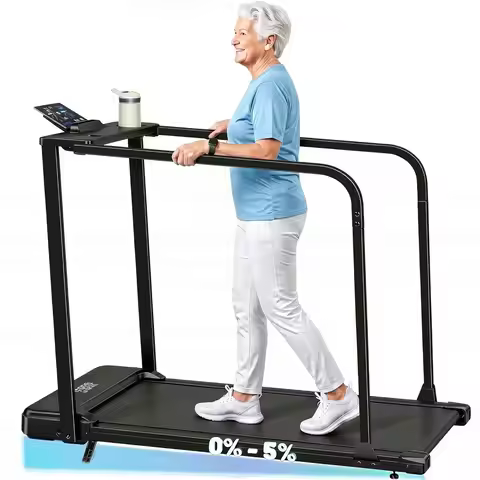 Walking Pad Treadmill for Seniors with Handrails - Treadmills with Incline for Seniors at Home, Reco