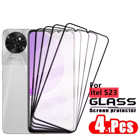 1/2/3/4PCS Full Cover Glass For itel S23 Glass itel S23 Screen Protector Protective 9H Full Cover Gl