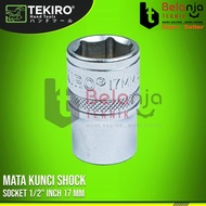 MATA TEKIRO Shock Wrench Bit 1/2" Inch 17 mm 6 PT Socket Bit 17 mm Socket Bit 17 mm Chrome Vadium 1/