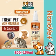 AEIOU😺 Nanovet Pet Nanosilver Antifungal and Antibacterial Itchy Wound Spray Cat Dog 100ml 150ml