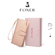 FOXER Long Wallets Leather Wallets Folding Card Holders Credit Card Holders Clutches Girls Gifts