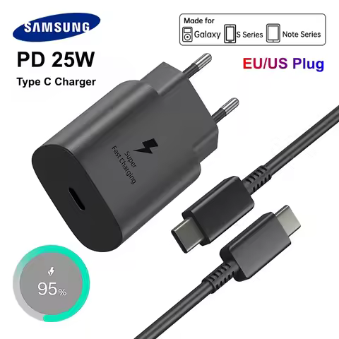 Original Samsung Charger 25W Type C Fast Charge Charger 1M 1.5M 2M Cable Galaxy S26 S25 S24 S23 S22 
