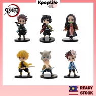 6Pcs Anime Demon Slayer Kimetsu No Yaiba Figures Toy MH Look Up Kamado Tanjirou Kamado Nezuko Action
