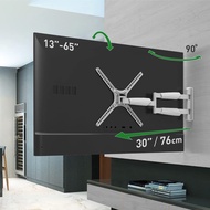 Barkan Long White TV Wall Mount, 13-65 inch Full Motion Articulating - 4 Movement Flat/Curved Screen