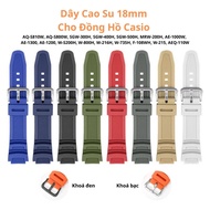 18mm Rubber Band for Casio Watch W-218h F-108 AE1200 1300 AE-1500 W-752H AE-1000W AQ-S810W SGW-300